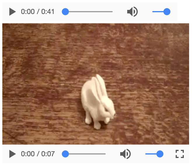 Screenshot der Video-Steuerelemente in Chrome