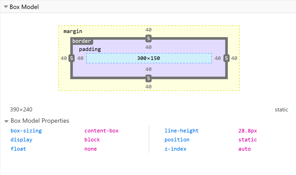Untersuchen des Box-Modells eines Elements mit Firefox DevTools