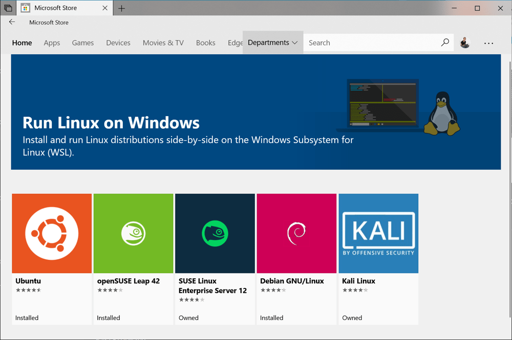 Ein Screenshot der Windows-Subsystem für Linux-Dokumentation